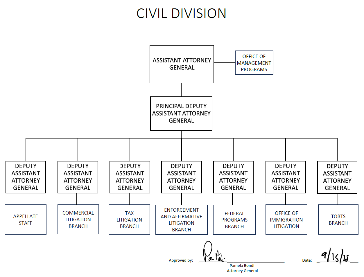 Civil Division Organizational Chart